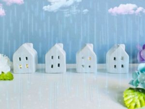 梅雨・雨が降る住宅街のイメージ
